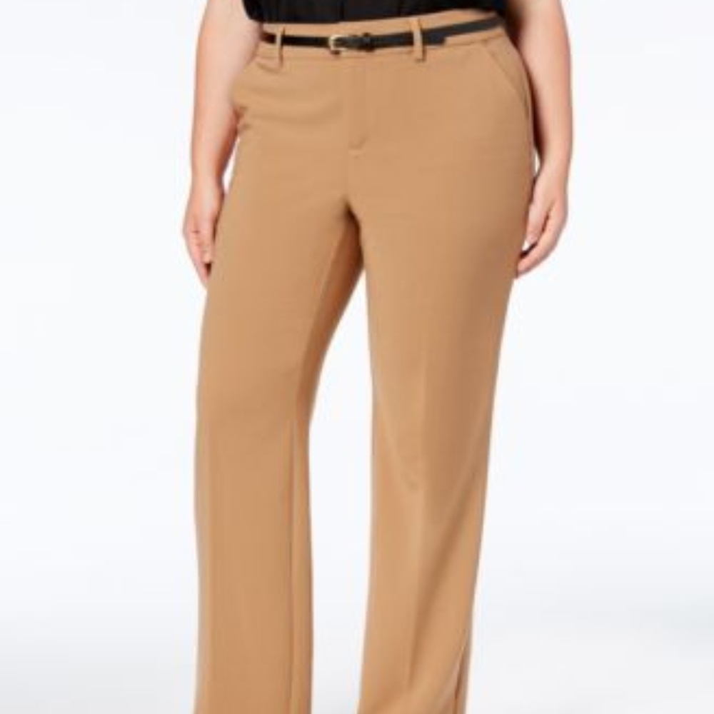 Charter Club Belted Tummy-Control Trousers Pants